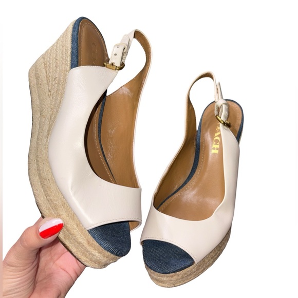 Coach Shoes - Coach Hadley Espadrille Wedge Sandals Women's 6B